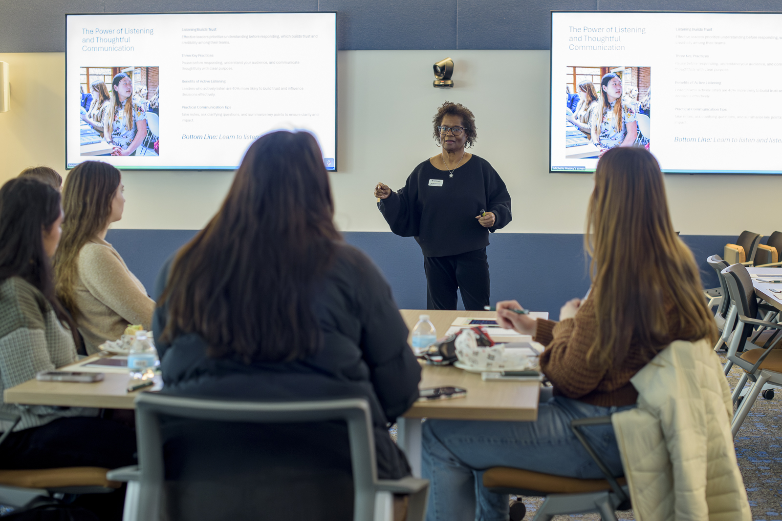 Michelle Massey giving a presentation.