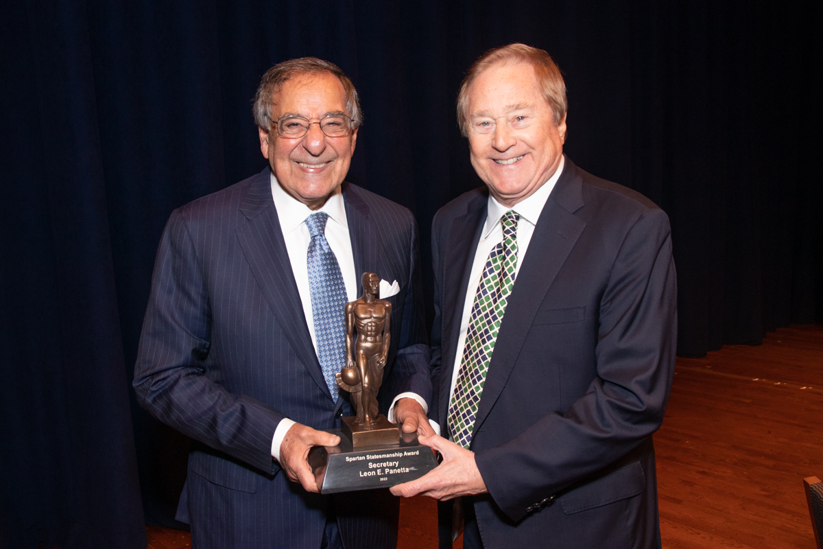 Former Defense Secretary Leon Panetta urges young people to become active in their communities and their government