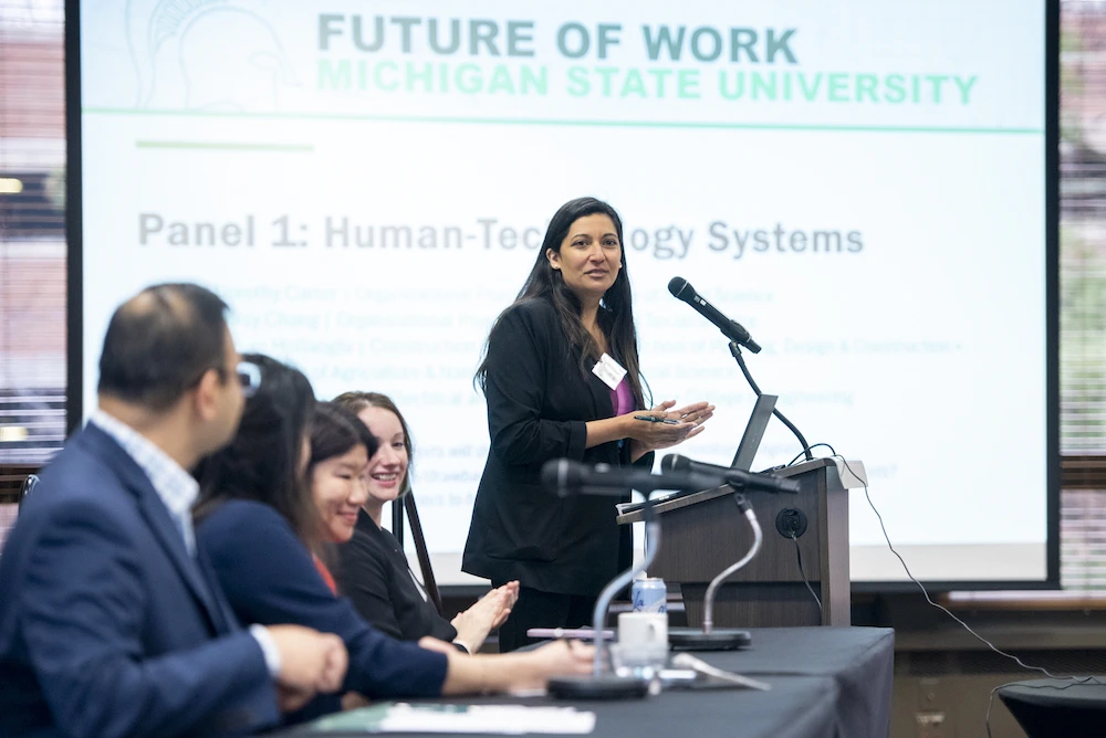 Tara Behrend, director of the Future of Work Initiative, organized the conference convening. She opens the conference providing more background on the iniative.