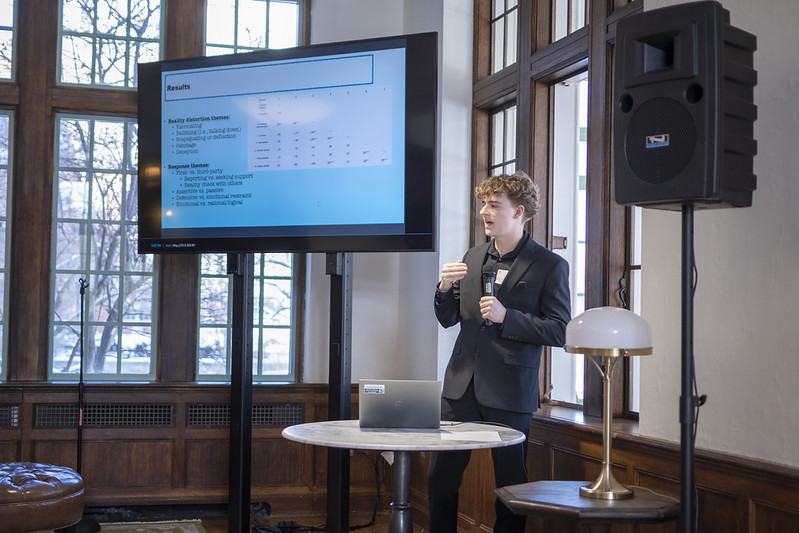 Liam Peck presents at the Diversity Research Showcase. 